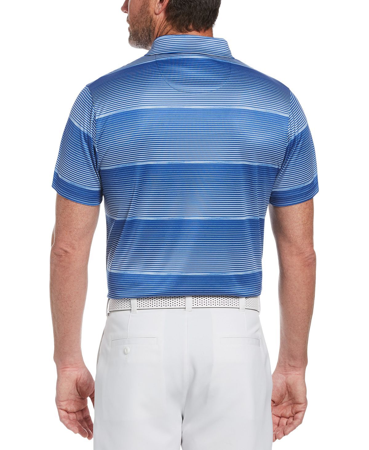 Pga Tour Space-dyed Stripe Polo Shirt Vallatra Blue