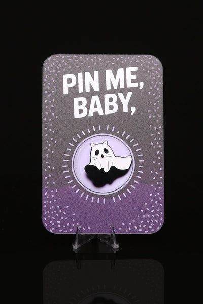 Pin Me Baby Ghost Cat Enamel Pin