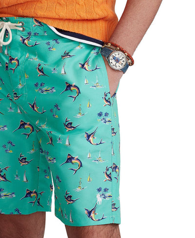 Polo Ralph Lauren 8.5-inch Kailua Swim Trunks Seafoam Marlin Boats