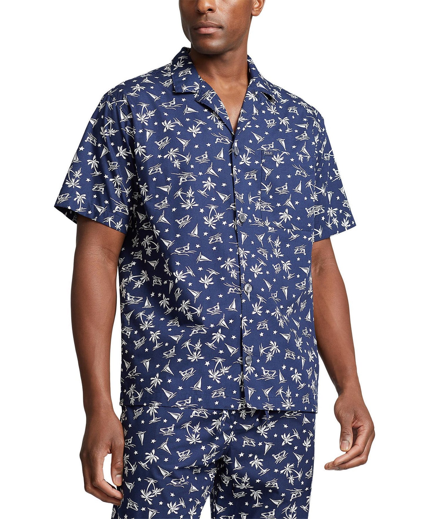 Polo Ralph Lauren Cotton Notched-Collar Pajama Shirt