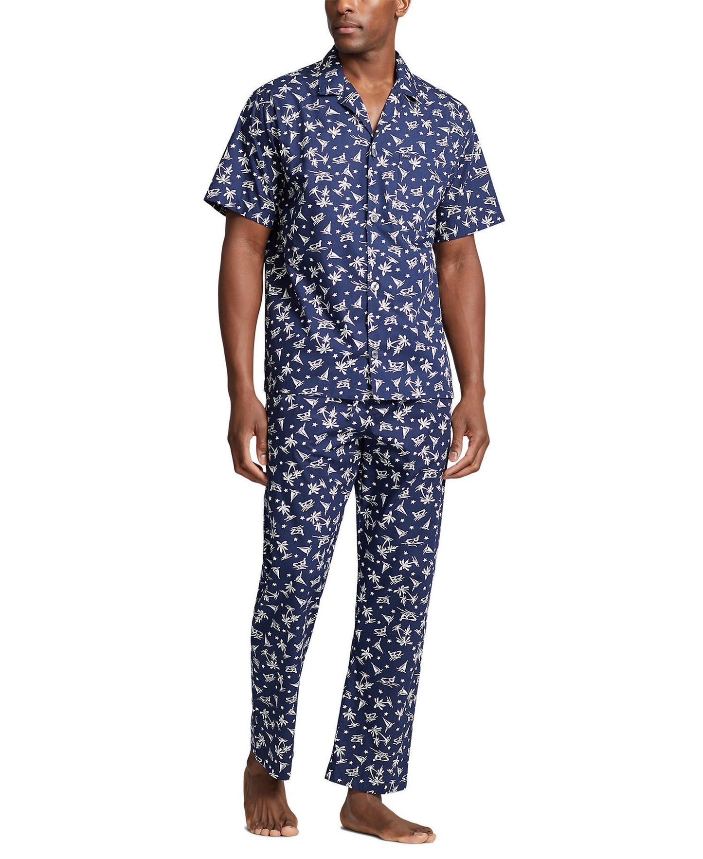 Polo Ralph Lauren Cotton Notched-Collar Pajama Shirt