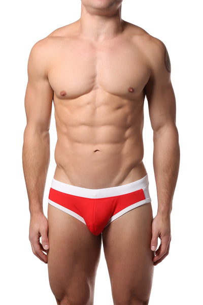 PoolBoy Red Contrast Swim Brief