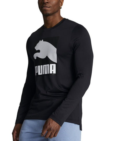Puma All in Regular - Fit Logo Graphic Long - Sleeve T - Shirt - Black puma black