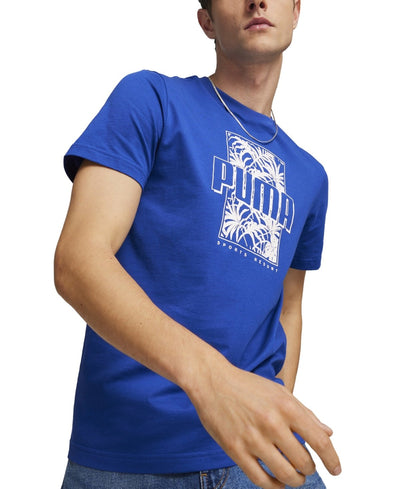 Puma Ess+ Palm Resort Logo Graphic T - Shirt - Cobalt Glaze