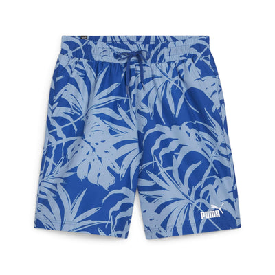 Puma Essentials Palm Resort Graphic Woven Shorts blue