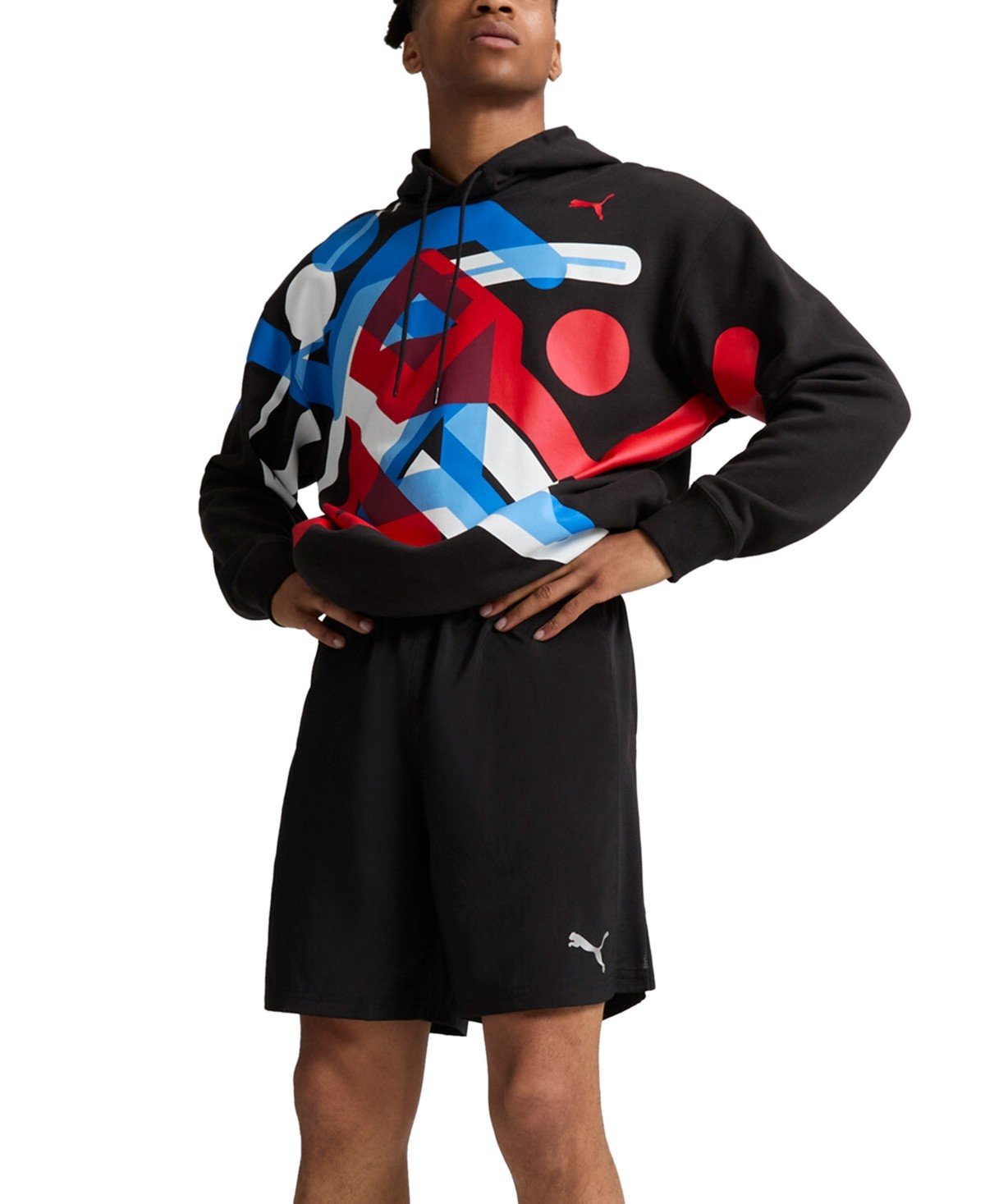Puma Graphic Logo Hoodie - Black - Red puma black - puma red