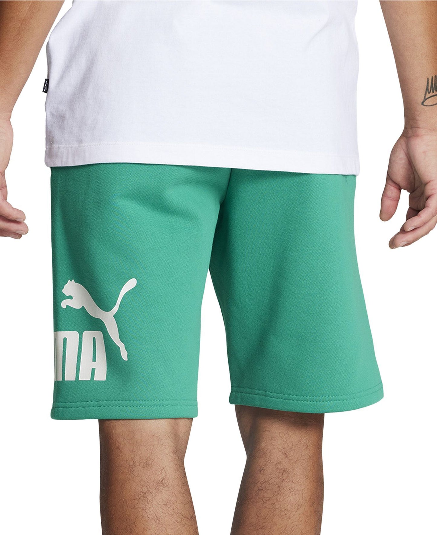 Puma Regular-Fit Big Logo-Print Fleece 10" Shorts
