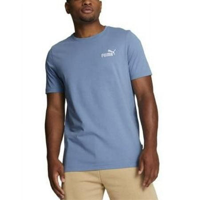 Puma Regular Fit Short Sleeve Graphic T - Shirt Shirt Blue Solid