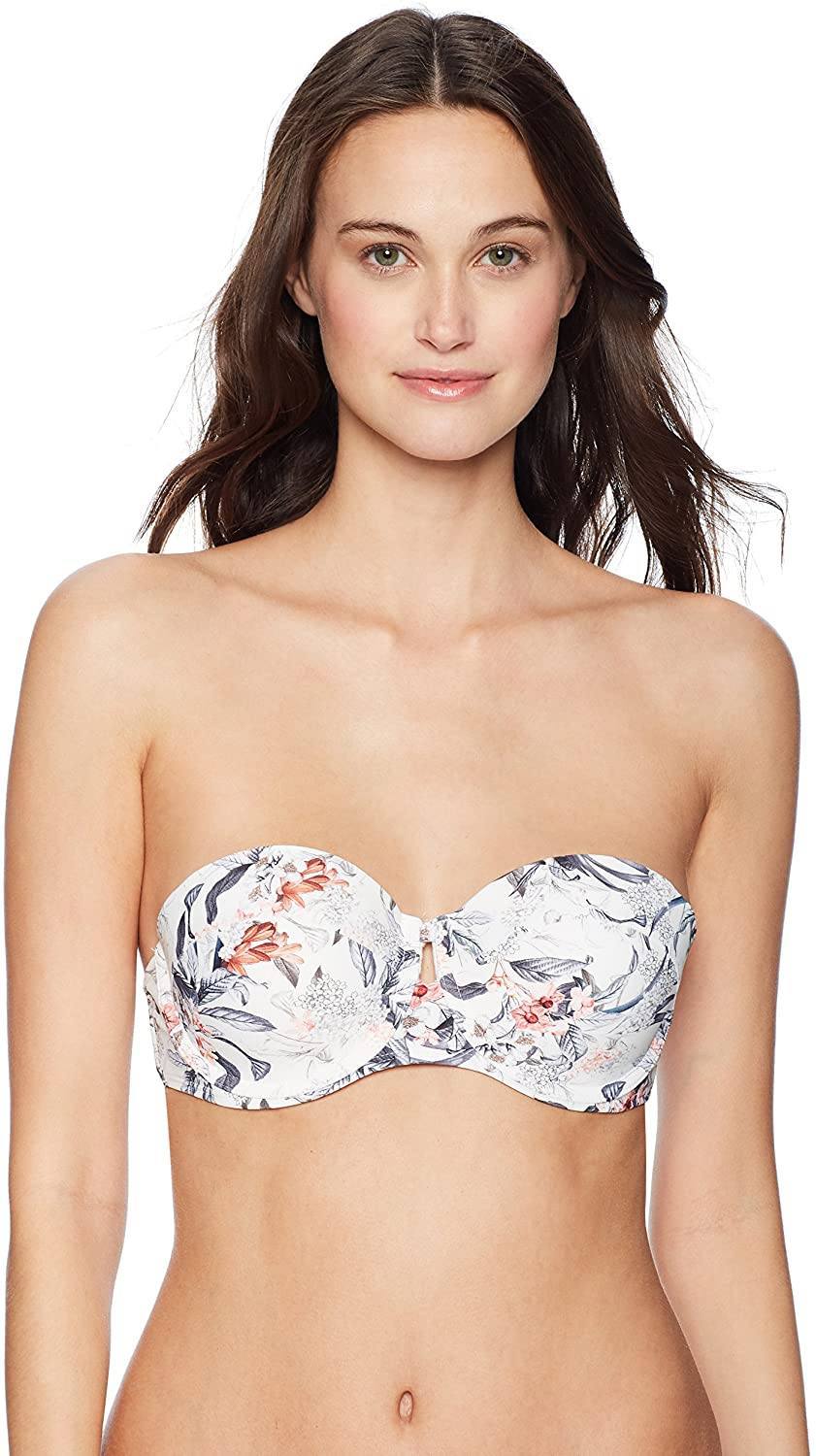 RACHEL by Rachel Roy Floral Underwire Bikini Top in White