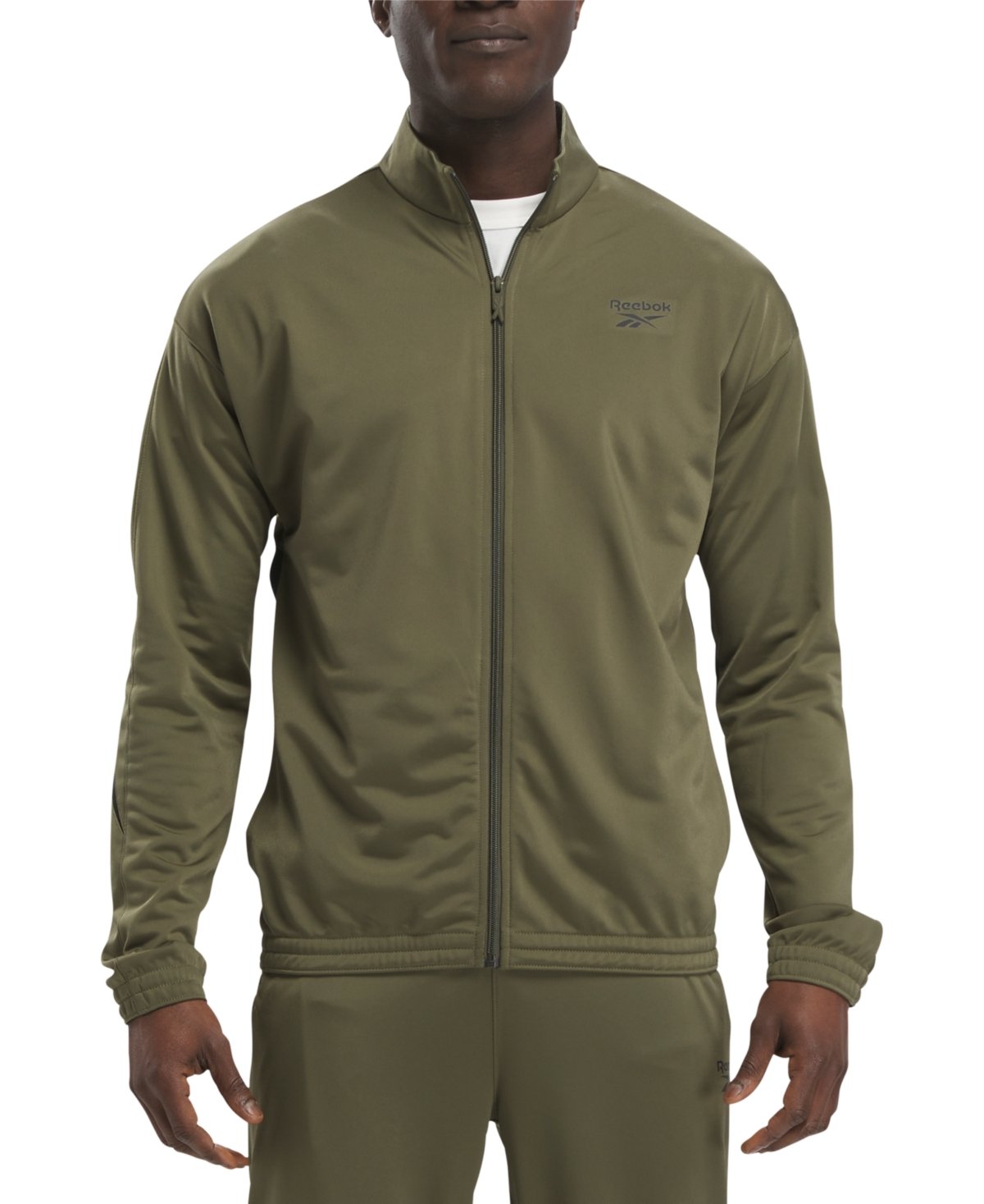 Reebok Identity Vector Zip - Front Track Jacket - Army Grn / Blk army grn,blk