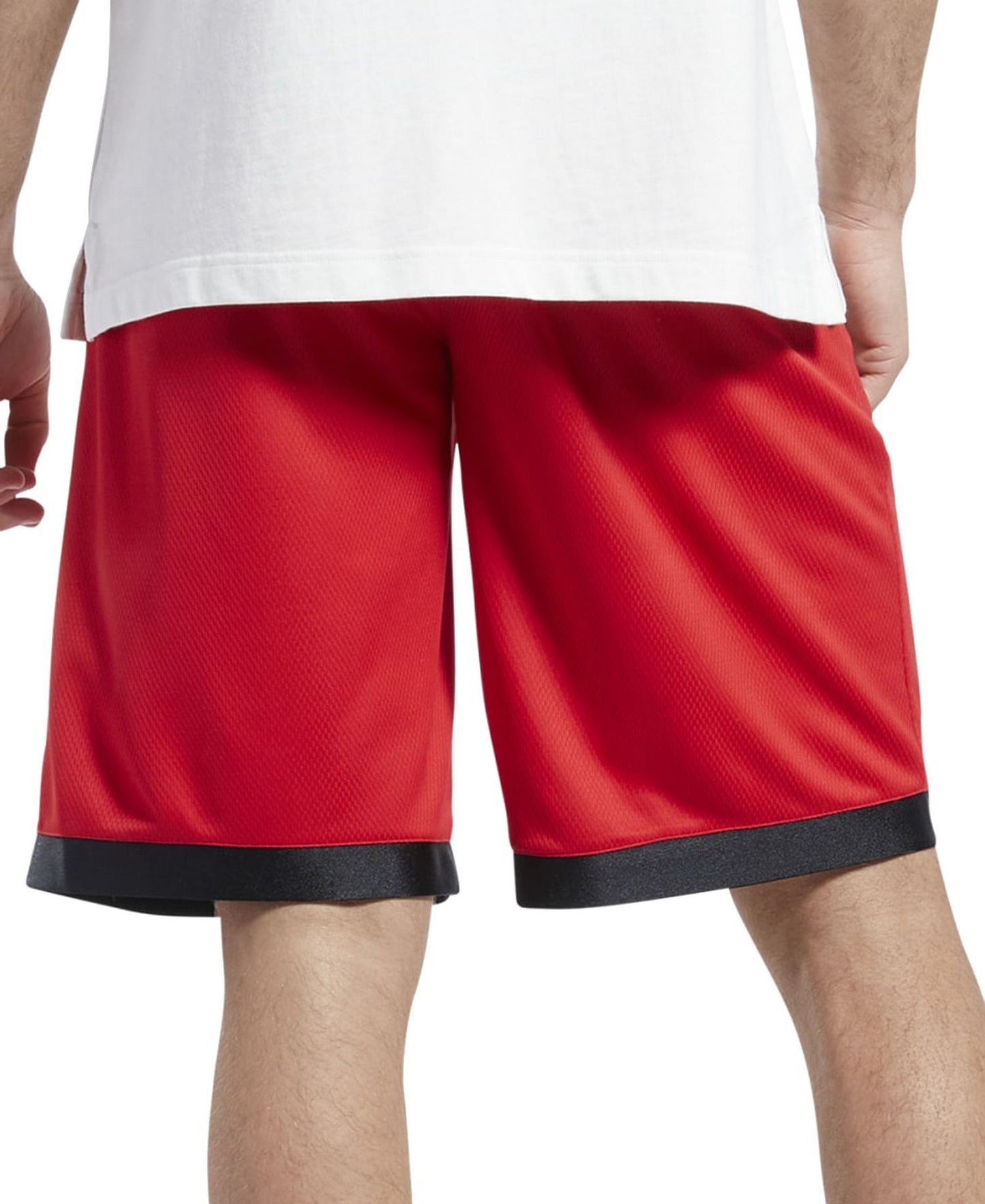 Reebok Regular-Fit Logo-Print Mesh Basketball Shorts