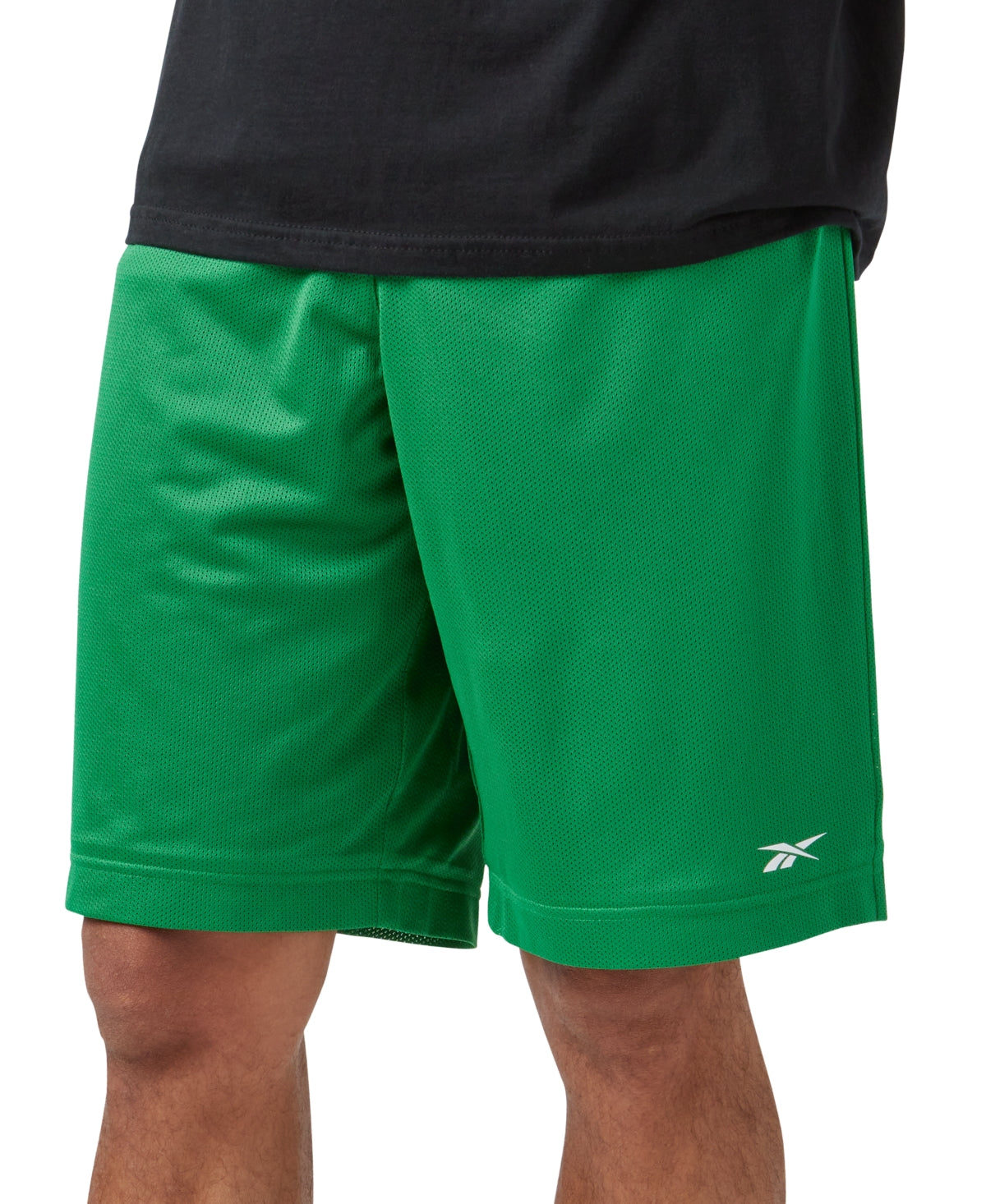 Reebok Regular Fit Mesh Logo Basketball Shorts Shorts / 11 Green Solid