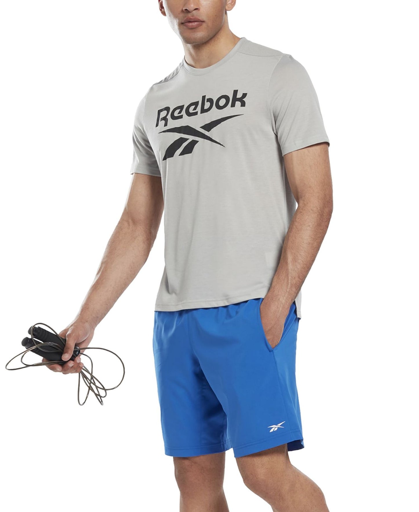 Reebok Regular-Fit Moisture-Wicking 9" Woven Drawstring Shorts