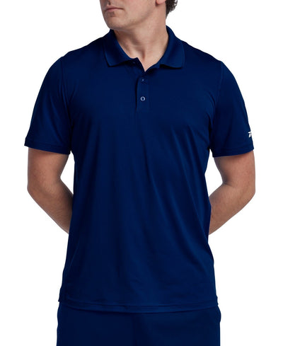 Reebok Short Sleeve Performance Training Polo Shirt Wicking Navy Blue