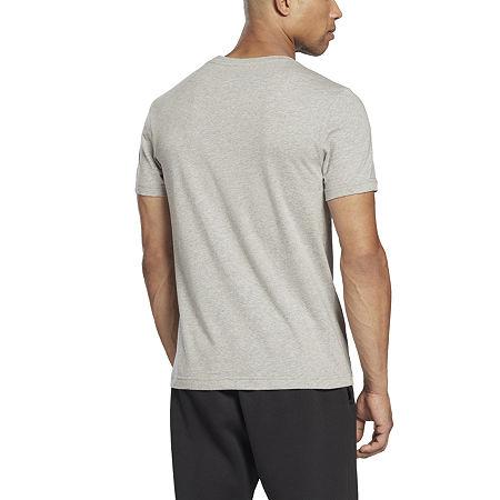 Reebok Slim - Fit Identity Big Logo Short - Sleeve T - Shirt - Heather Grey/Black medium heather grey,black
