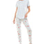Roudelain Whisper Luxe Short-sleeve Top & Jogger Pants Pajama Set Pearl Blue Spacedye/vday Florals High Rise Sd