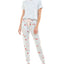 Roudelain Whisper Luxe Short-sleeve Top & Jogger Pants Pajama Set Pearl Blue Spacedye/vday Florals High Rise Sd