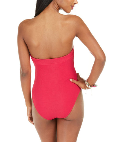 Roxy Juniors' Casual Mood Textured One-piece Swimsuit Cerise