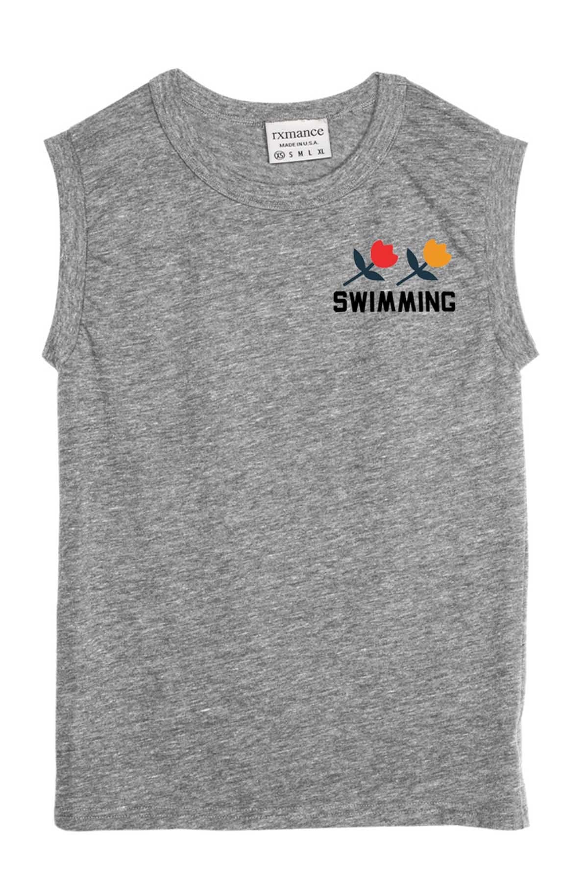 Rxmance Grey Swimming Muscle T