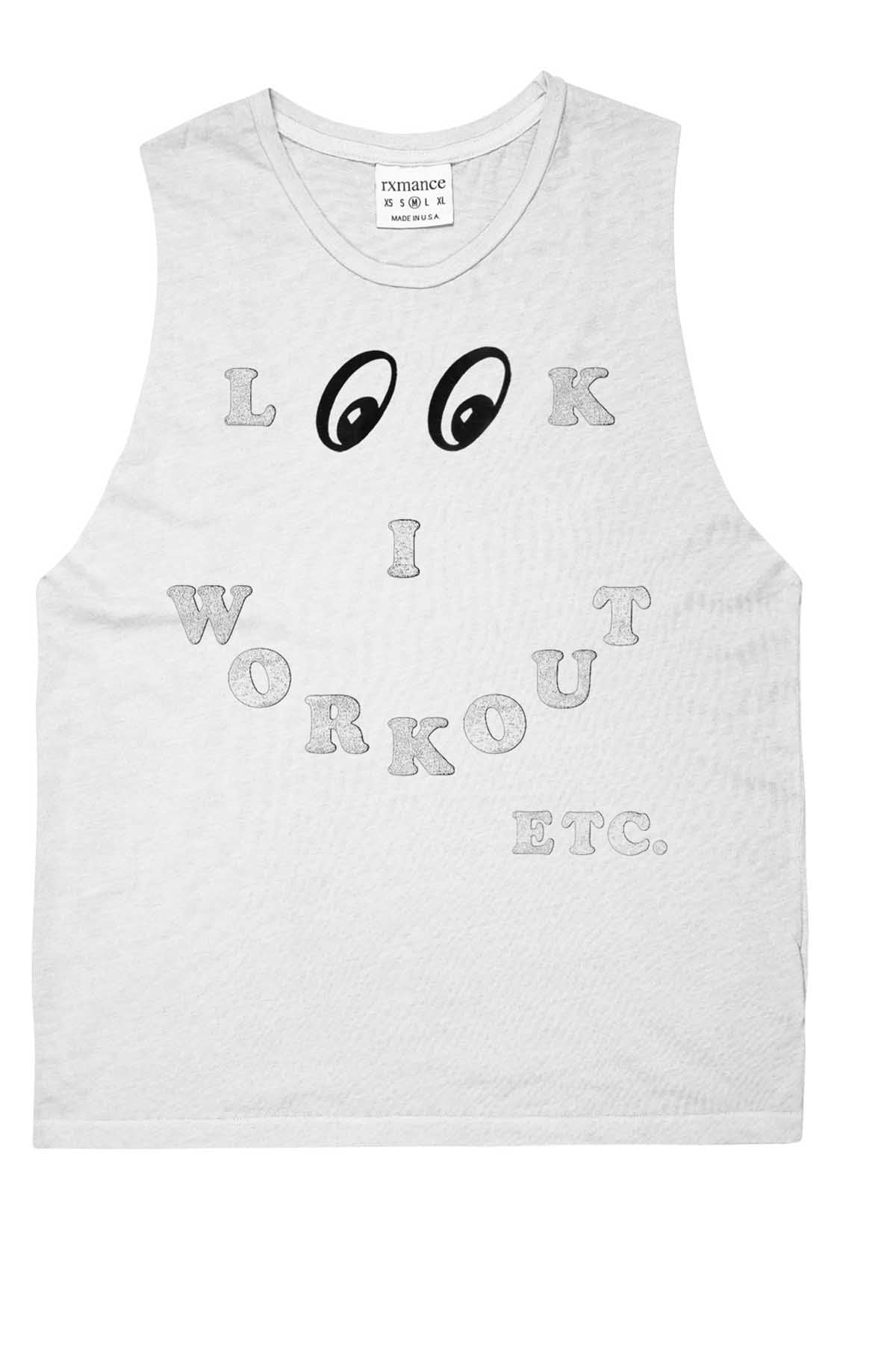 Rxmance Unisex White Sand Look Muscle T