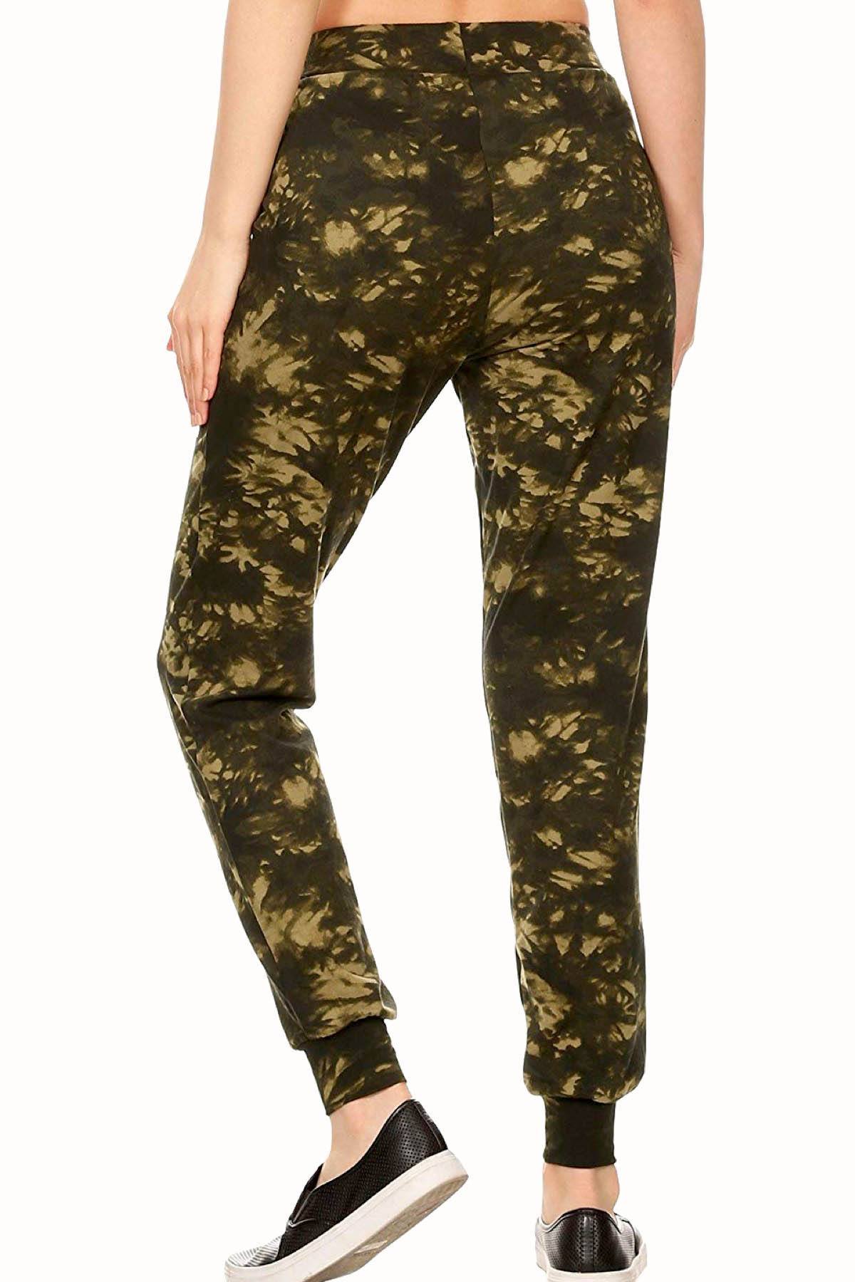 ShoSho Olive Tie-Dye Print Jogger