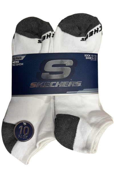 Sketchers White No Show 10 Pack