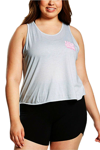 Soffe PLUS Cloud-Blue 'Living the Dream' Graphic Racerback Tank