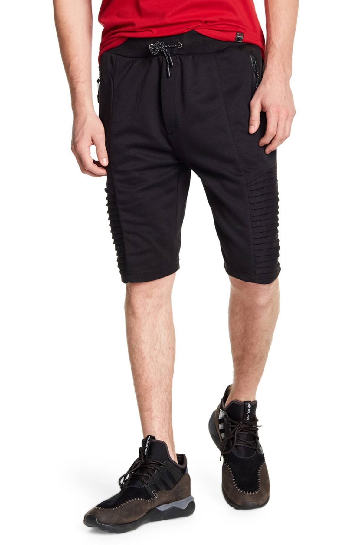 Tailored Recreation Premium Solid Black Moto Fleece Short