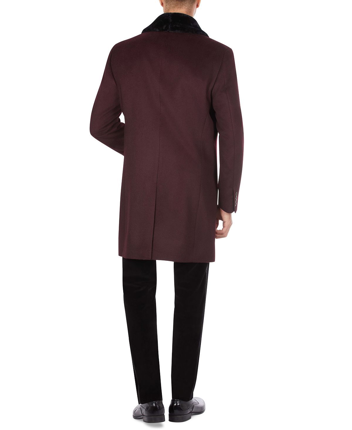 Tallia Overcoat With Removable Sherpa Collar Wine
