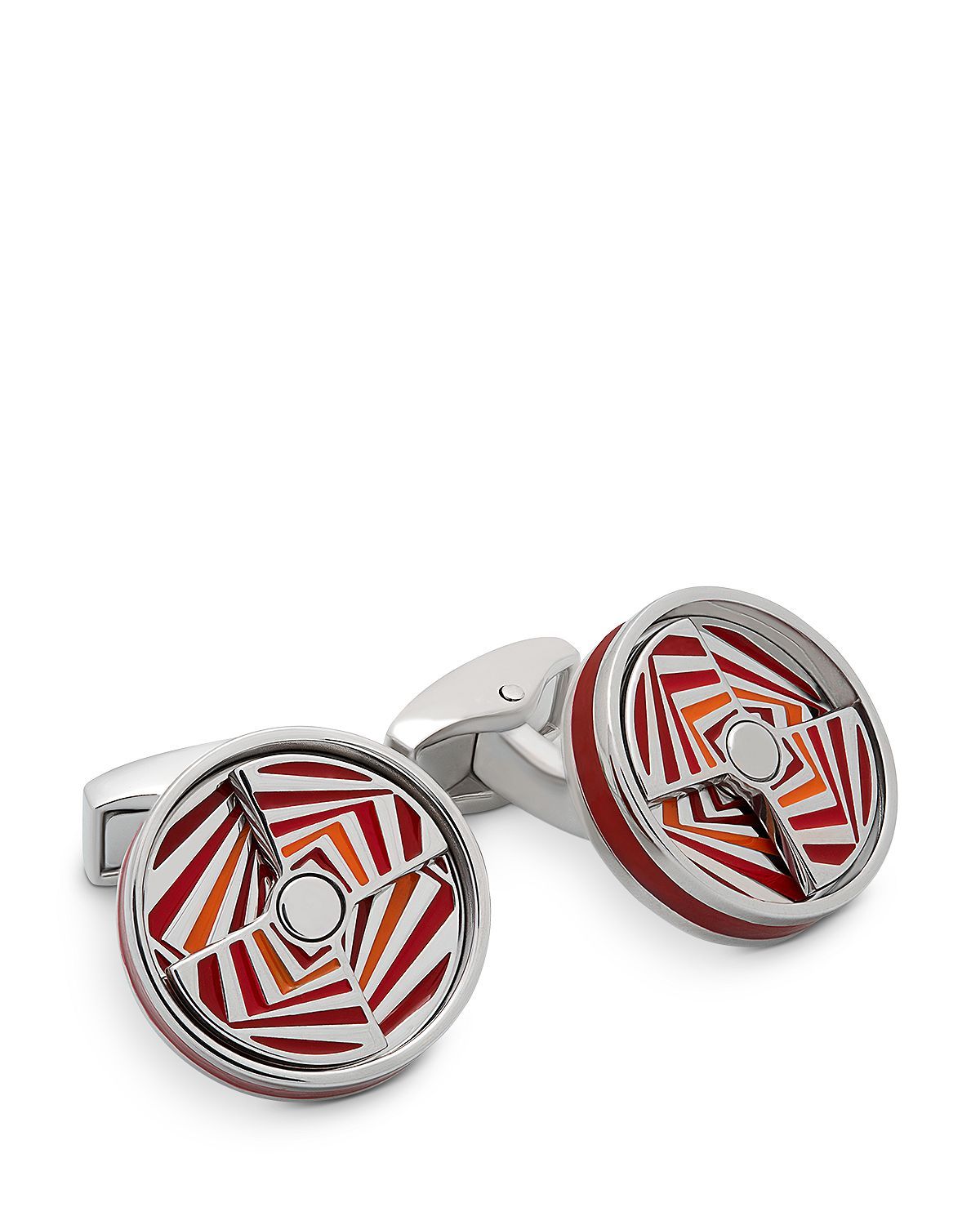 Tateossian Optical Illusion Cufflinks Red