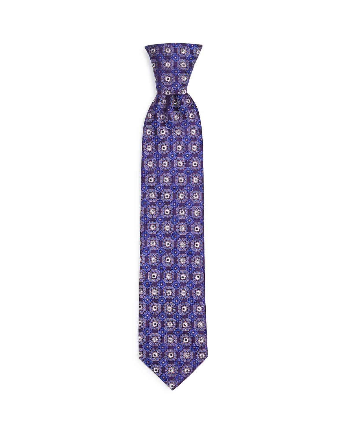 The Men's Store Baroque Medallion Silk Classic Tie Purple
