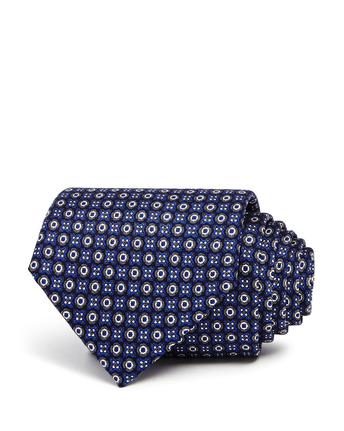 The Men's Store Floret Medallion Classic Tie Navy/Blue/Gray