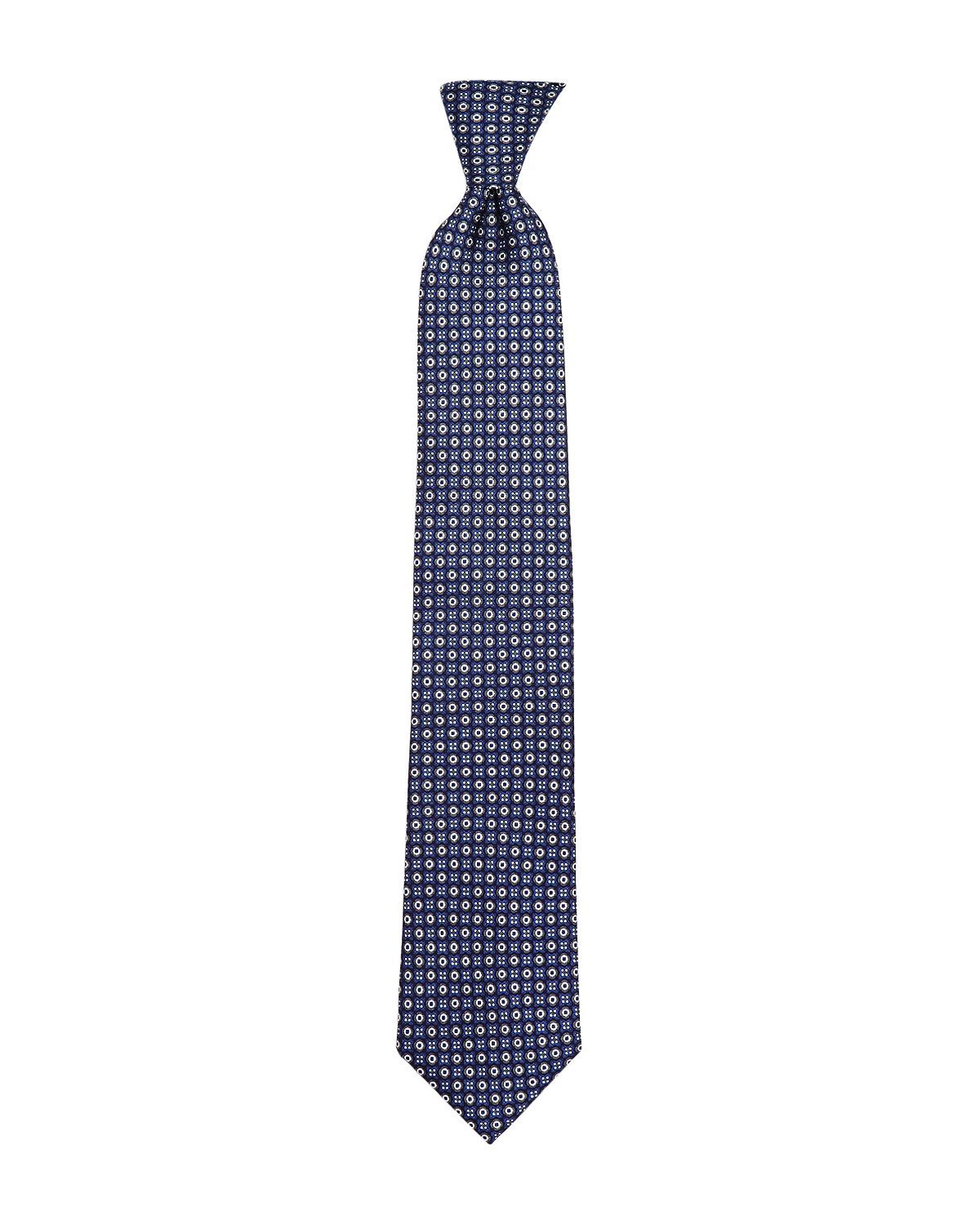 The Men's Store Floret Medallion Classic Tie Navy/Blue/Gray