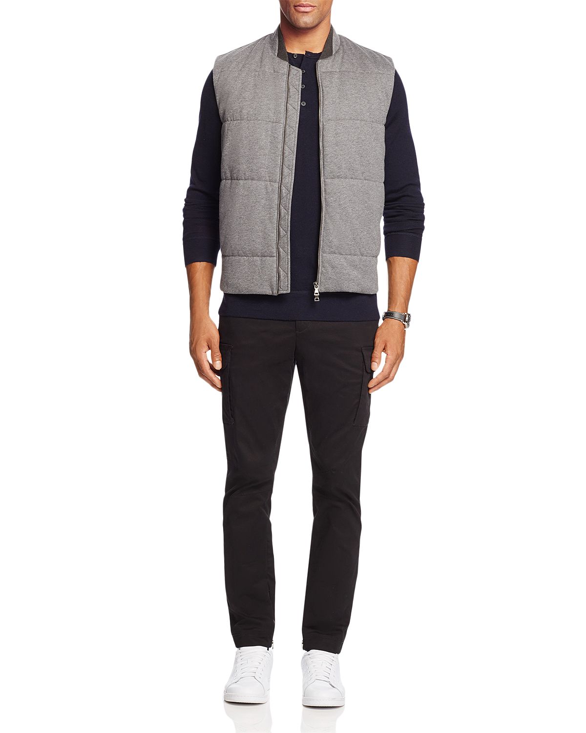 The Men's Store Merino Wool Henley Navy