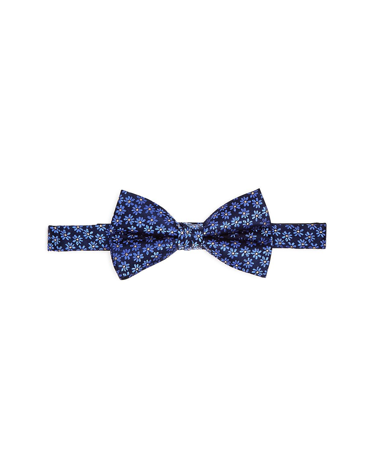 The Men's Store Mini Floral Silk Pre-tied Bowtie Navy
