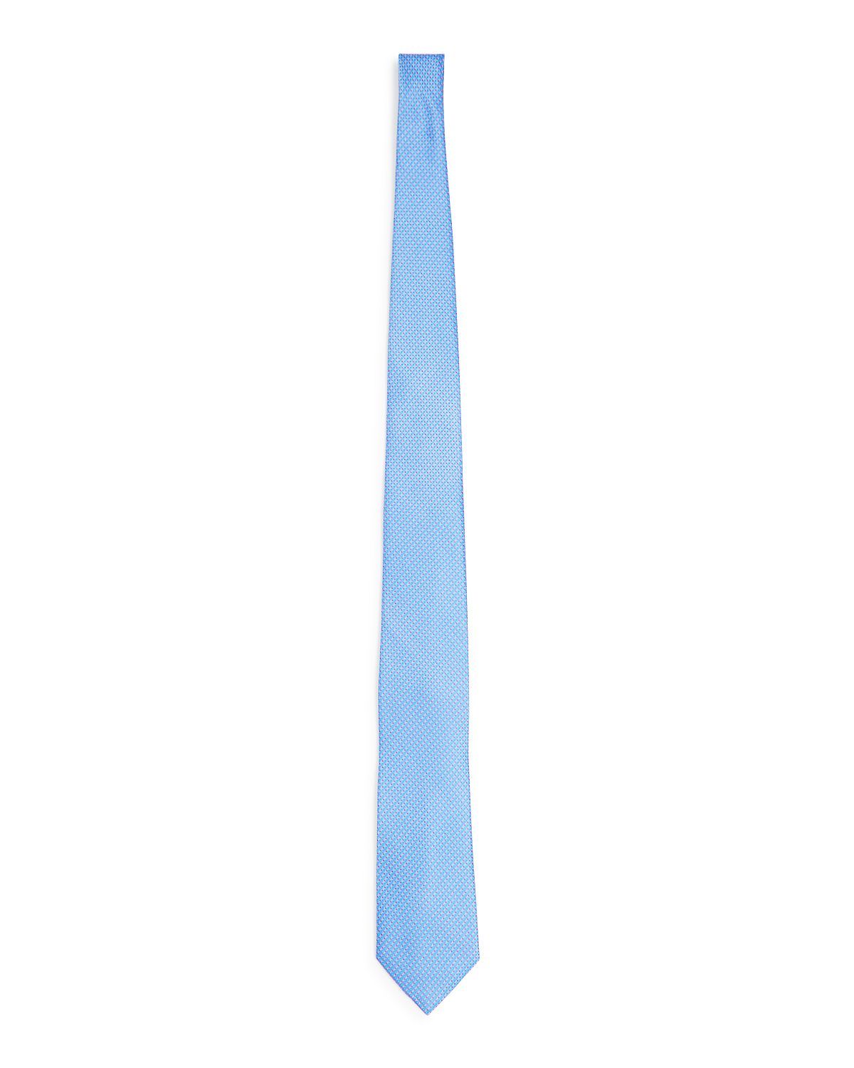 The Men's Store Textured Neat Silk Classic Tie Light Blue/White