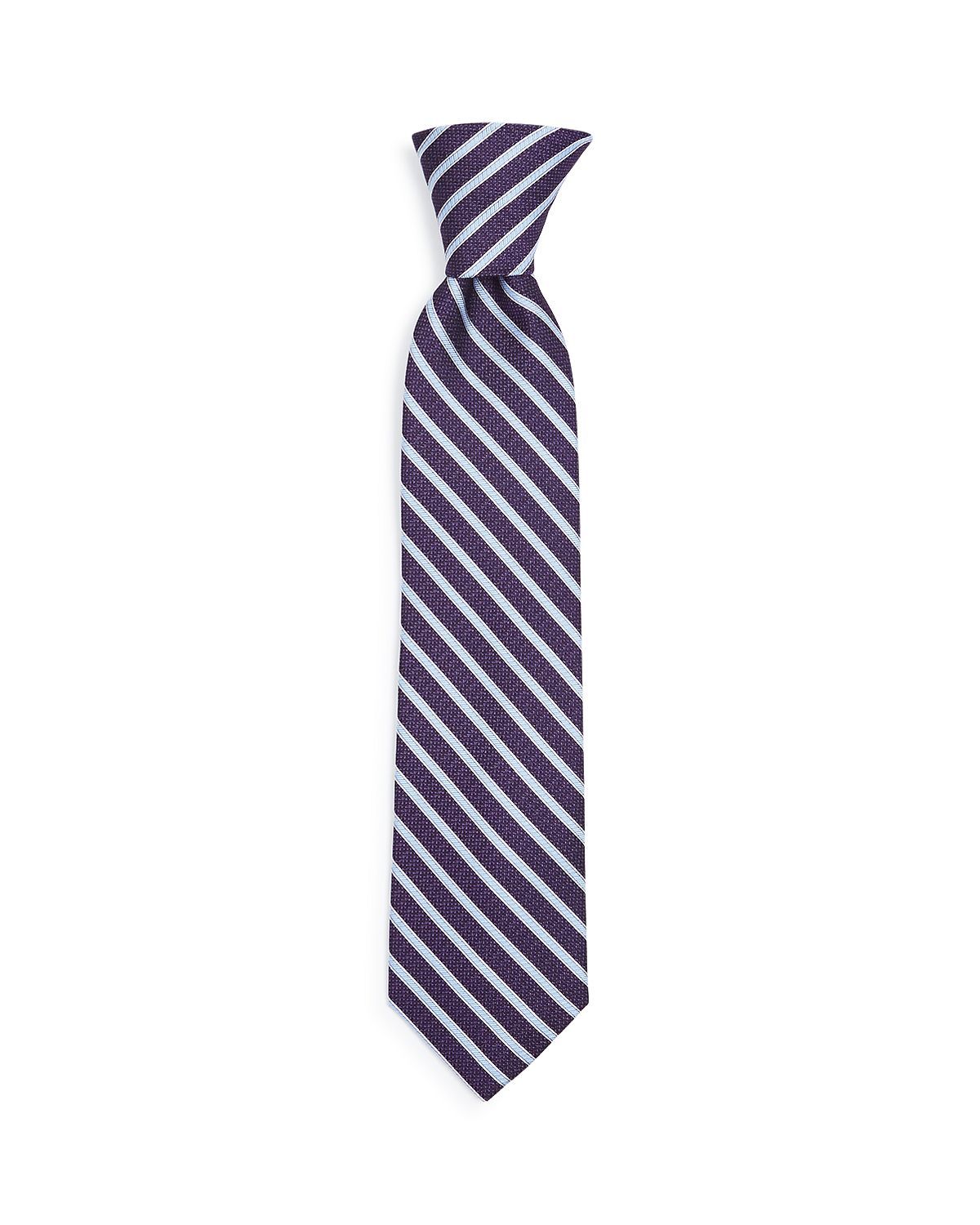 The Men's Store Textured Stripe Silk Classic Tie Purple
