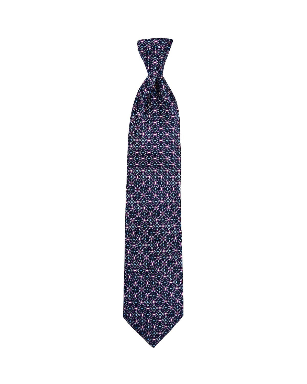 The Men's Store The Store Floral Medallion Classic Necktie Navy/Purple