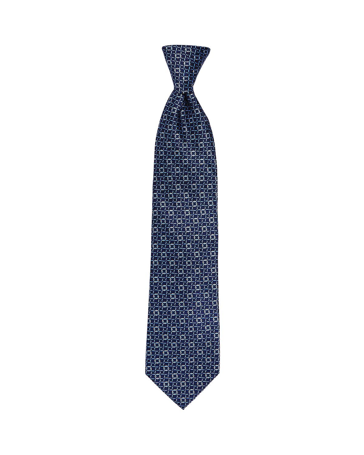 The Men's Store The Store Linked Ring Print Classic Tie Navy/blue