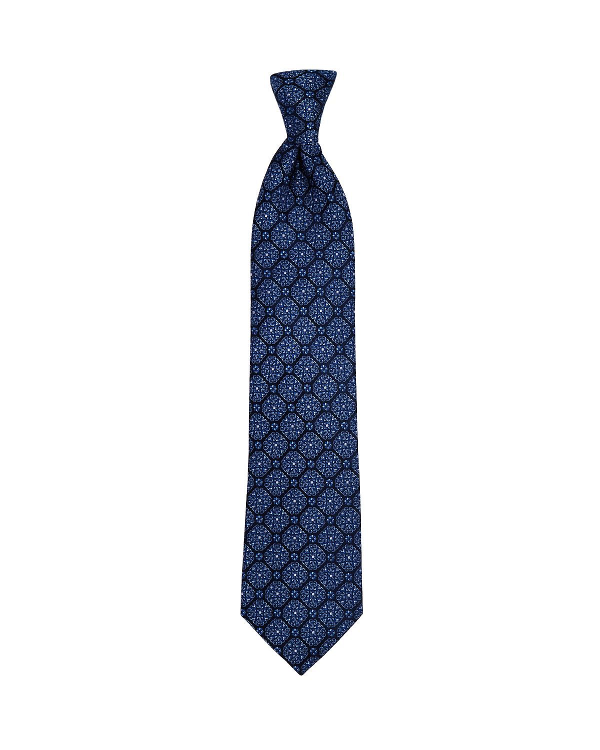 The Men's Store The Store Medallion Woven Classic Necktie Navy/blue