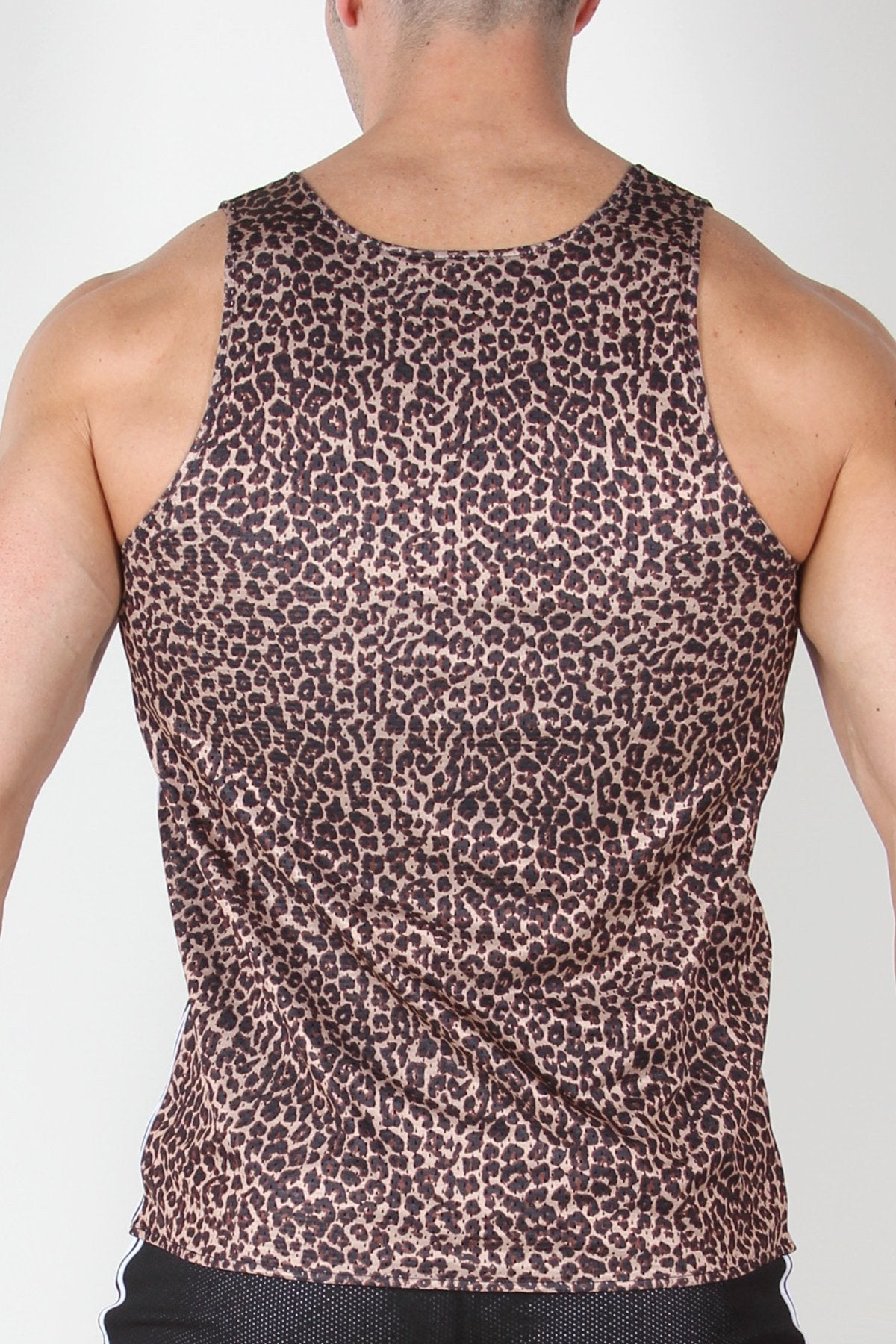 Timoteo Brown Leopard Reversible Mesh Tank