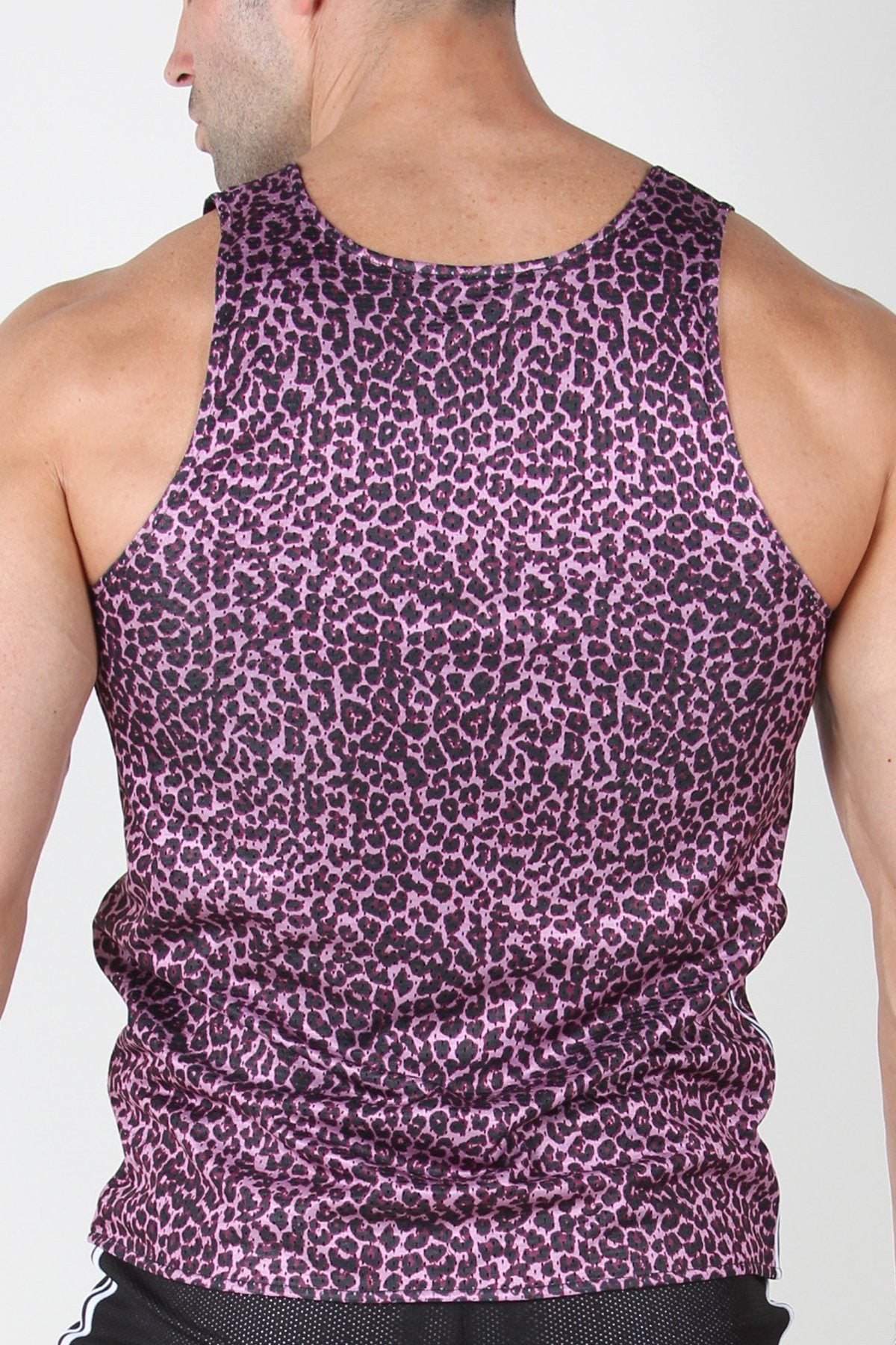 Timoteo Pink Leopard Reversible Mesh Tank
