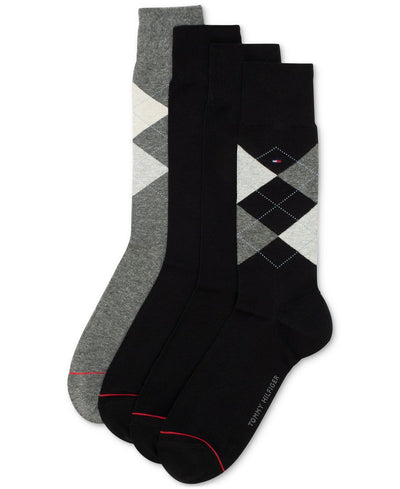 Tommy Hilfiger 4-pack Argyle Dress Socks Black/Grey