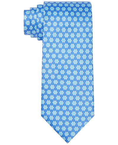 Tommy Hilfiger Men's Floral-Print Tie aqua