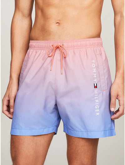 Tommy Hilfiger Ombre Length Drawstring 5" Swim Trunks - Ombre Coral Blossom/Blue Spell ombre coral blossom,blue spell