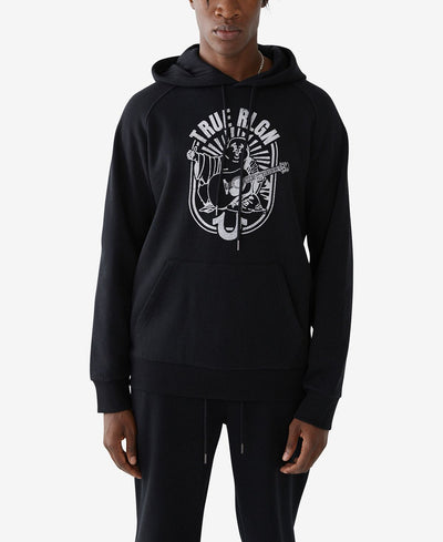 True Religion Buddha Logo Pullover Hoodie Onyx