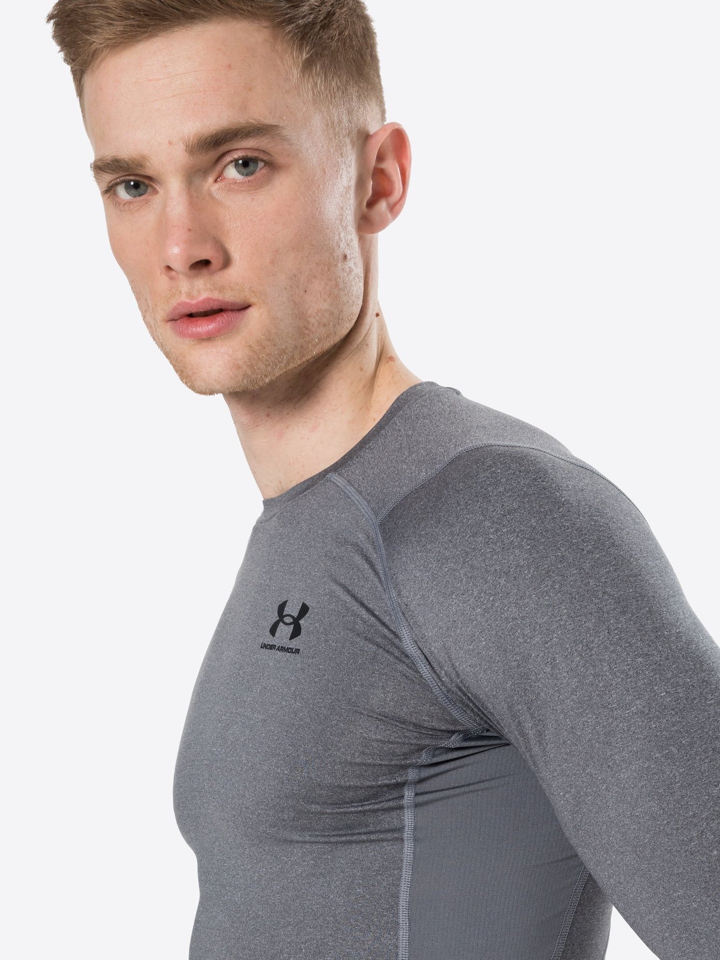 Under Armour Carbon Grey HeatGear Long Sleeve Compression Shirt
