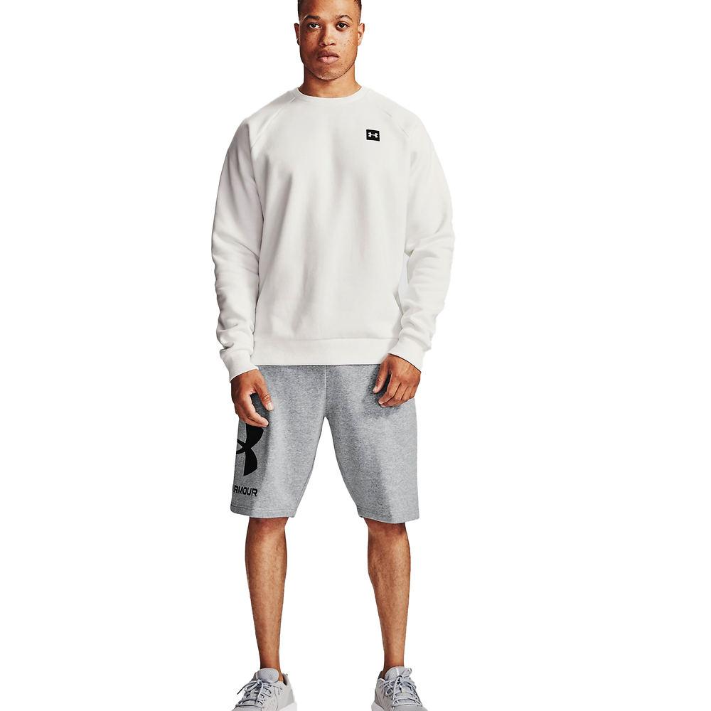 Under Armour Light Grey Rival Fleece Big Logo Shorts