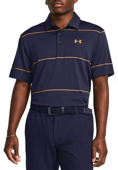 Under Armour Playoff 3.0 Stripe Golf Polo Midnight Navy Blue