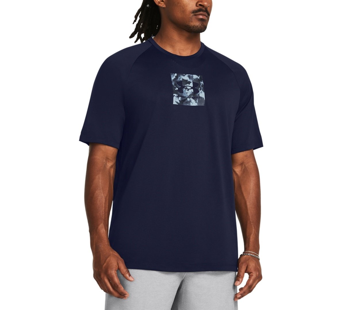 Under Armour Ua Tech Camo - Fill Logo Graphic Performance T - Shirt - Navy / Wht navy,wht